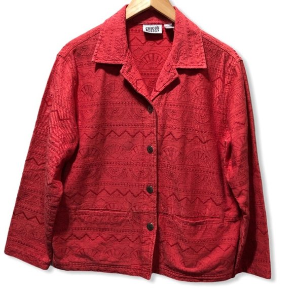 {Chico’s} Embroidered Cotton Jacket - Picture 1 of 9
